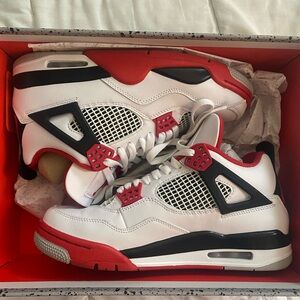 Nike Air Jordan 4 Retro OG Mid Fire Red Sneakers Basketball Shoes 8